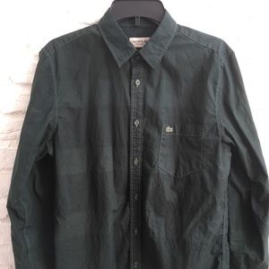 Lacoste green button-up shirt